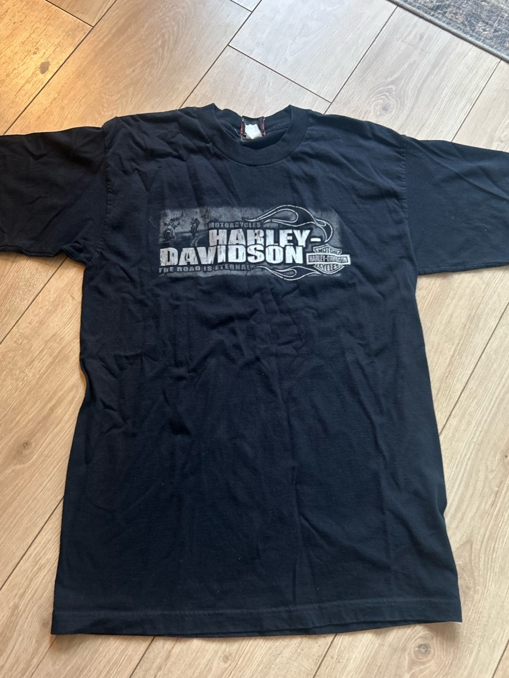 Harley-Davidson Black Men's Short Sleeve Logo Tee with Gray Print